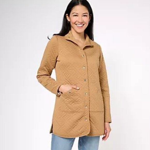 Sport Savvy Camel Knit Quilted Car Coat Lined- Womens 5X Petite- NWT - Picture 8 of 8